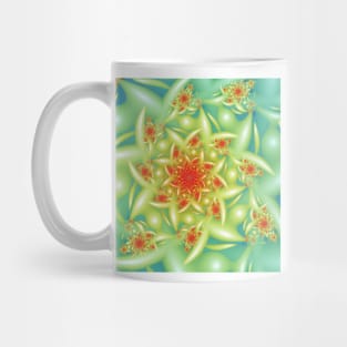 Red and Green Flower Fractal Mug